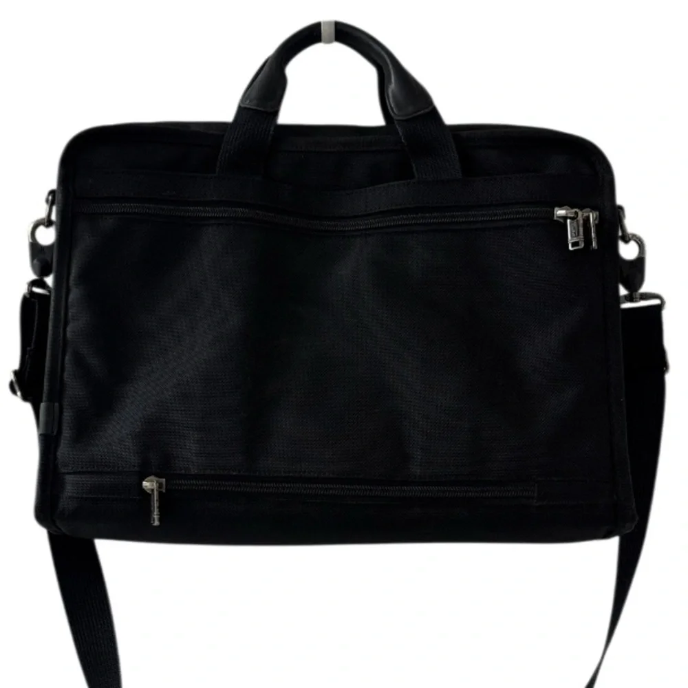 TUMI Laptop/Briefcase With Multiple Pockets & Padded Compartment Black Nylon